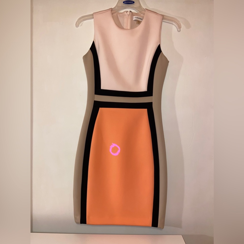 color block calvin klein dress